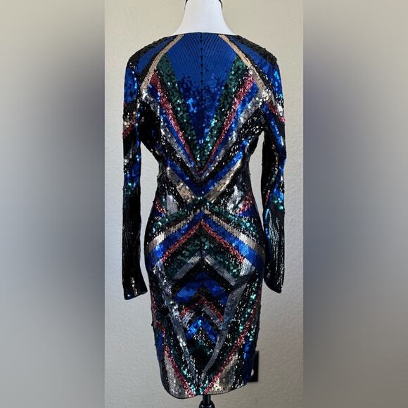 Express Sequin Bodycon Dress Long Sleeve NYE | Size L - Picture 5 of 9